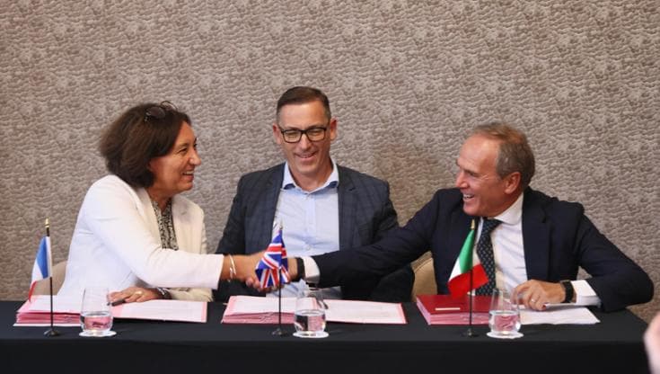 Laurence Poirier-Dietz, Steve Fraser (al centro) e Paolo Gallo, rispettivamente ad Grdf, Cadent e Italgas