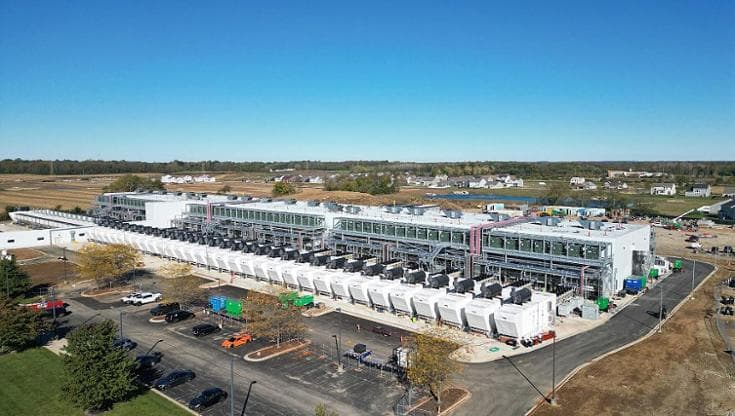(Vista aerea di un data center in Ohio, uno degli stati Usa con il maggior numero di strutture. Foto di Michael M. Santiago/Getty Images)