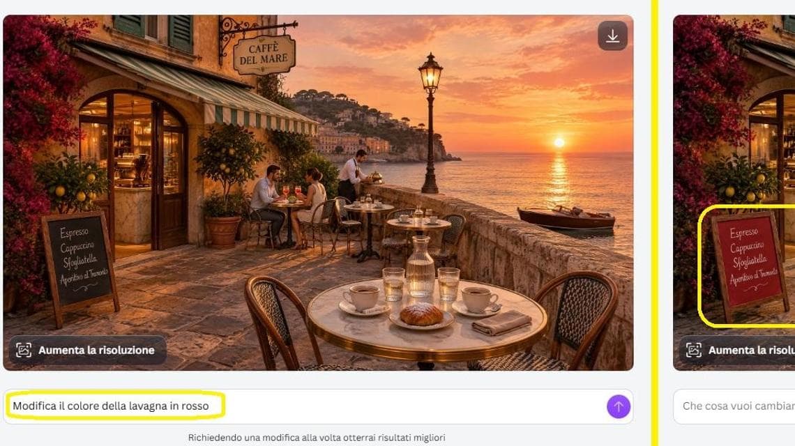 Una volta generata, l'immagine si può anche modificare