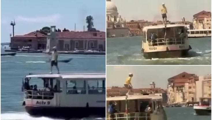 Sul tetto di un vaporetto a Venezia: è un 18enne di Reggio Emilia. Il sindaco: "Chiederemo i danni”