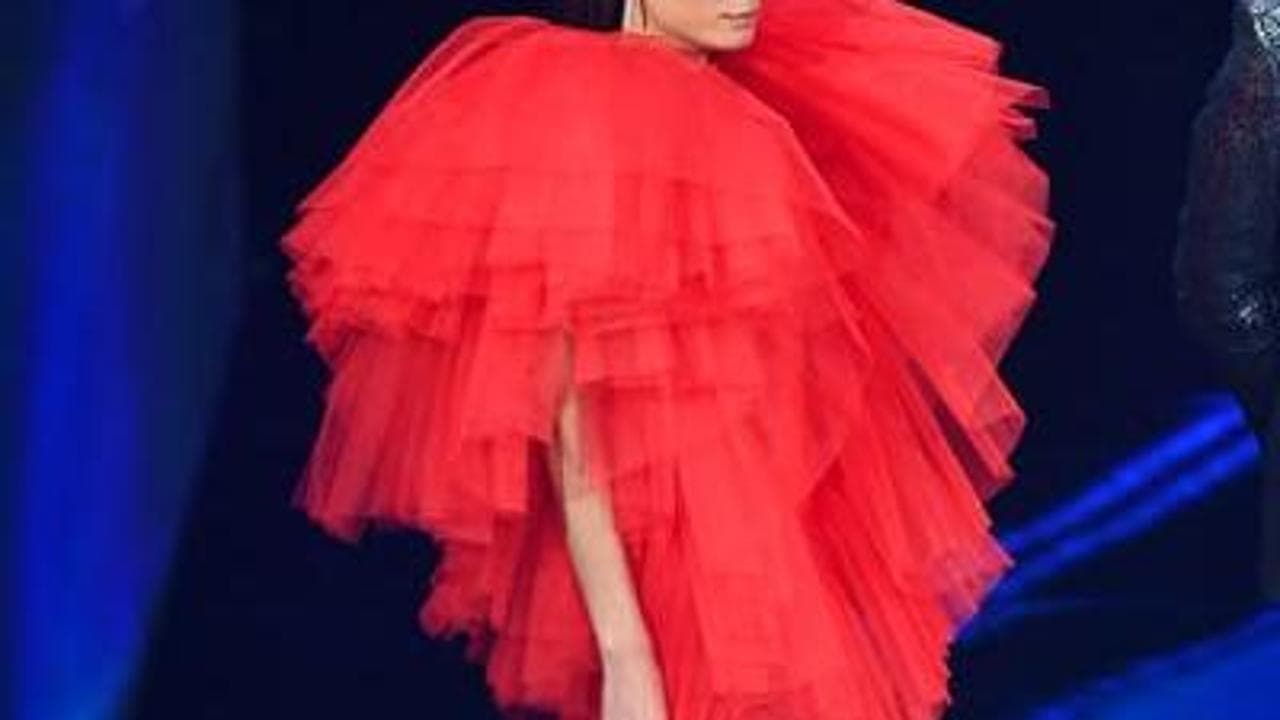 elodie di patrizi red dress Elodie's Best Looks During Her Tour