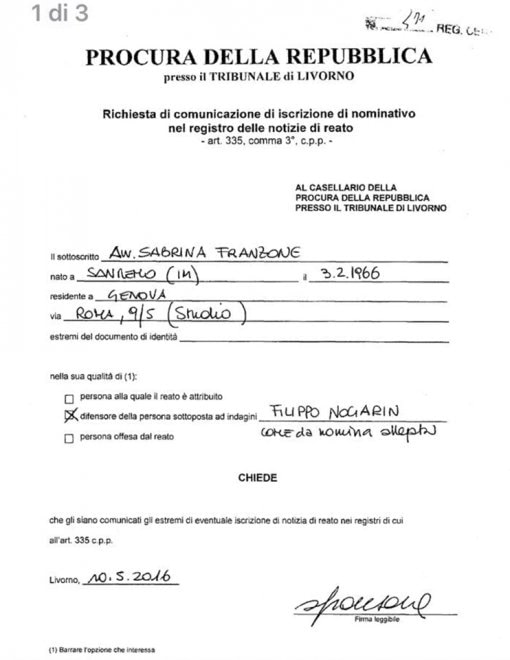 Livorno Nogarin Basta Col Toto Reati E Pubblica Il Documento Della 