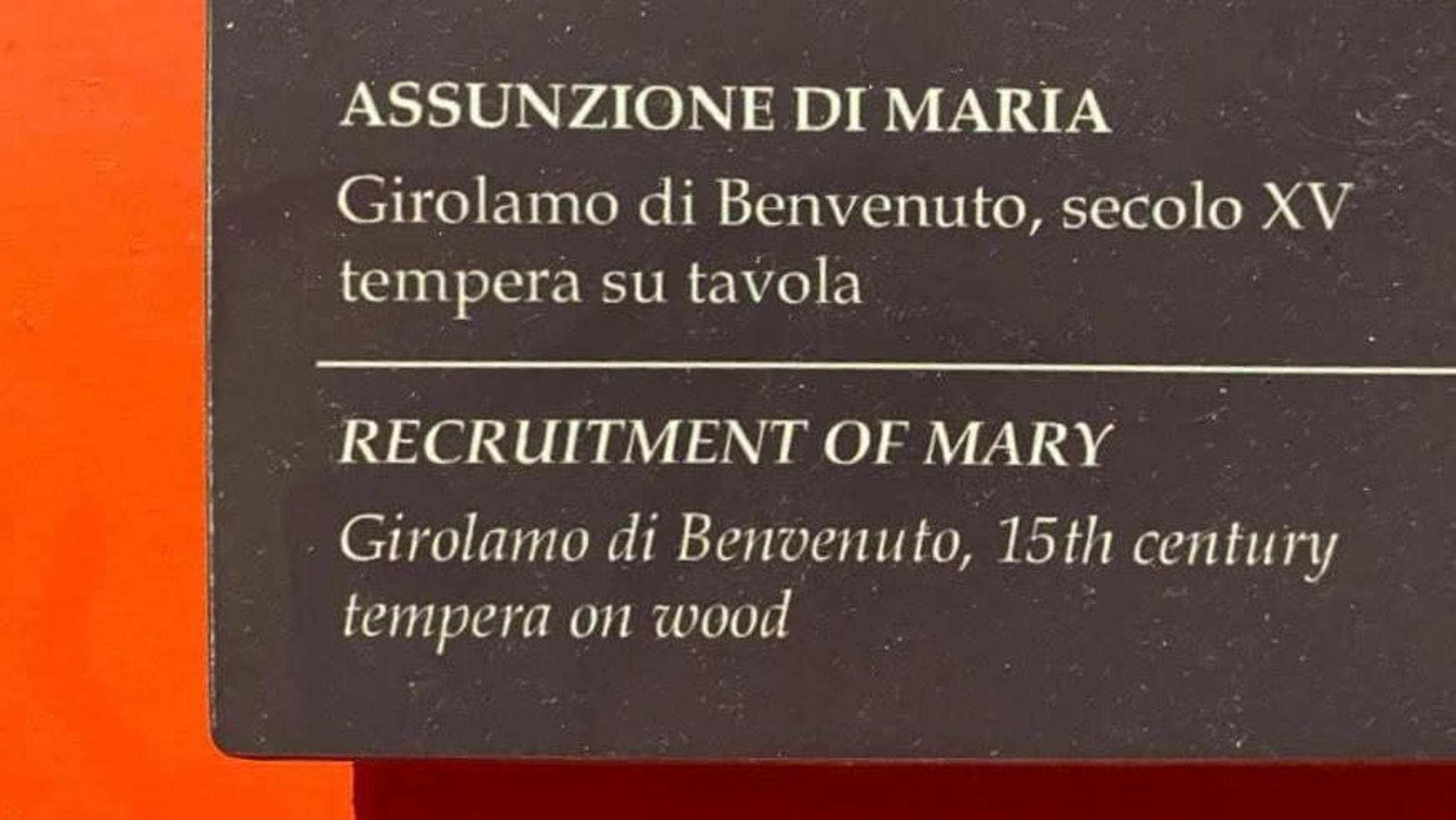Maria non Assunta in cielo ma per un lavoro: al museo di Pitigliano la gaffe di traduzione