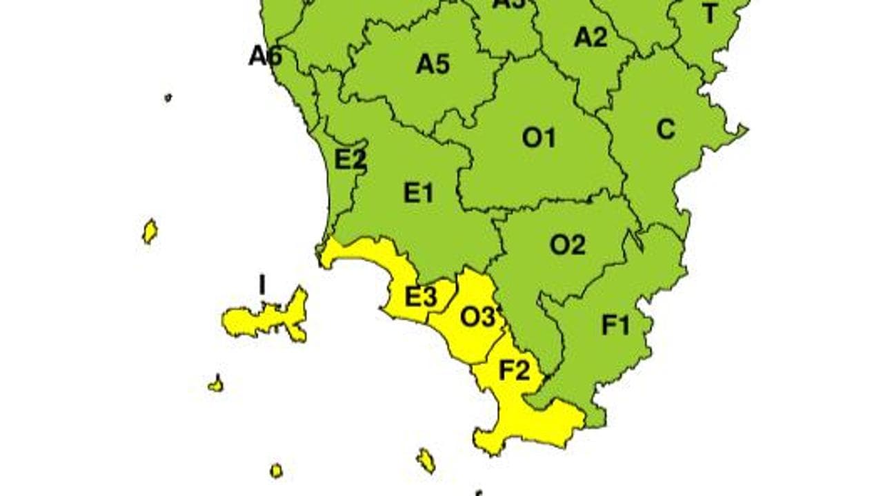 Pioggia e temporali, scatta codice giallo su arcipelago toscano e costa sud