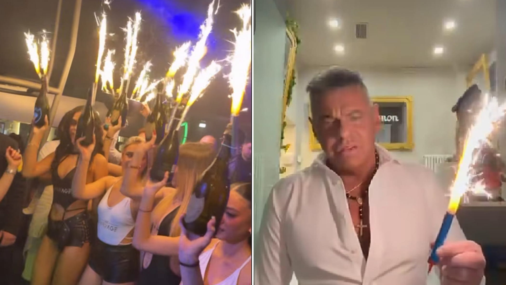 Lacerenza in discoteca a Lainate con gli sparkler sulle bottiglie: dopo le polemiche il “pentimento”