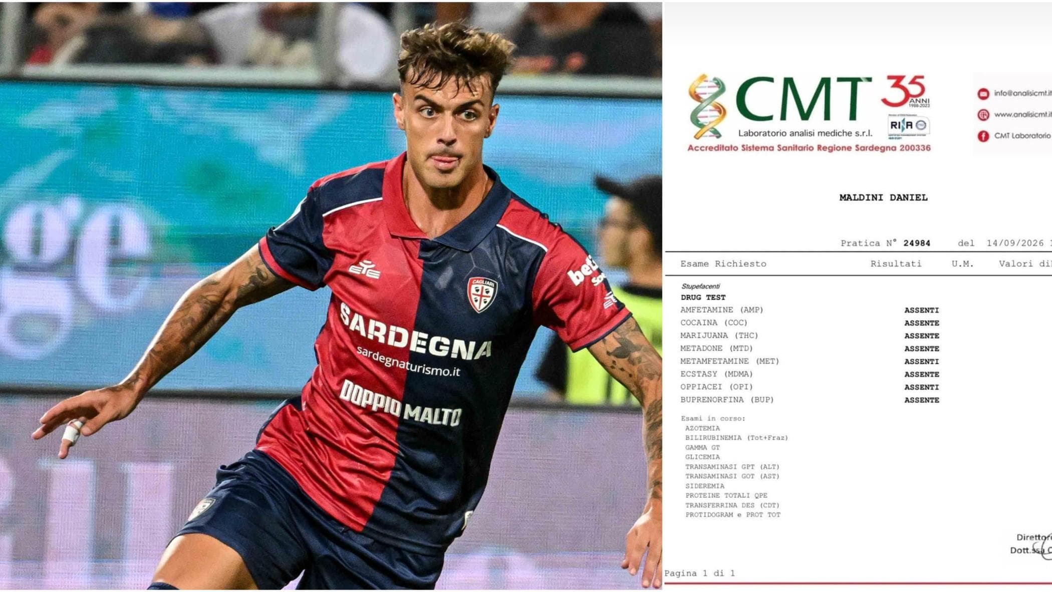 daniel maldini mostra la foto delle analisi negative alle droghe ma si attende l8217esito ufficiale da Milano.repubblica.it daniel maldini mostra la foto delle analisi negative alle droghe ma si attende l8217esito ufficiale
