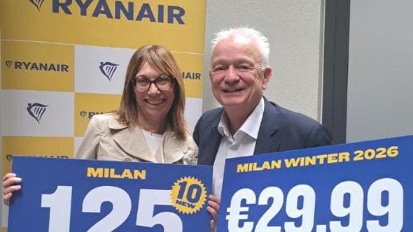 Ryanair in Lombardia, 640mila posti in più e 10 nuove rotte da Malpensa e Orio al Serio