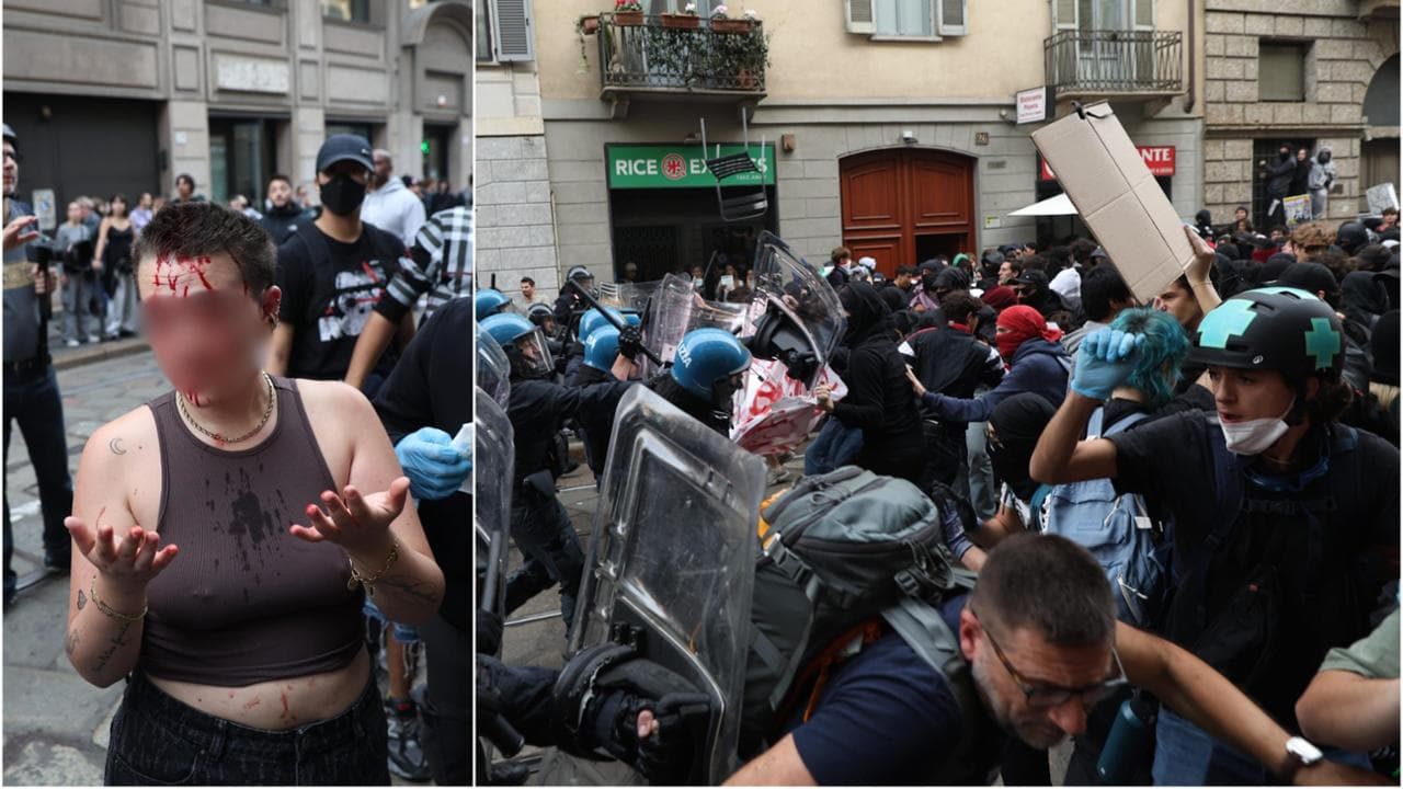 Milano, piazza Duomo campo di battaglia: c'è una ragazza ferita. Tavolini e bottiglie contro gli agenti, la polizia carica | Il video