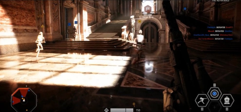 Gameplay multiplayer de Star Wars Battlefront II no palácio de Naboo