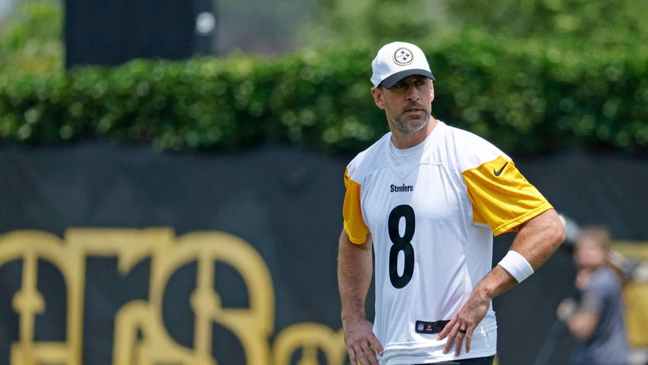 Aaron Rodgers at Steelers Minicamp