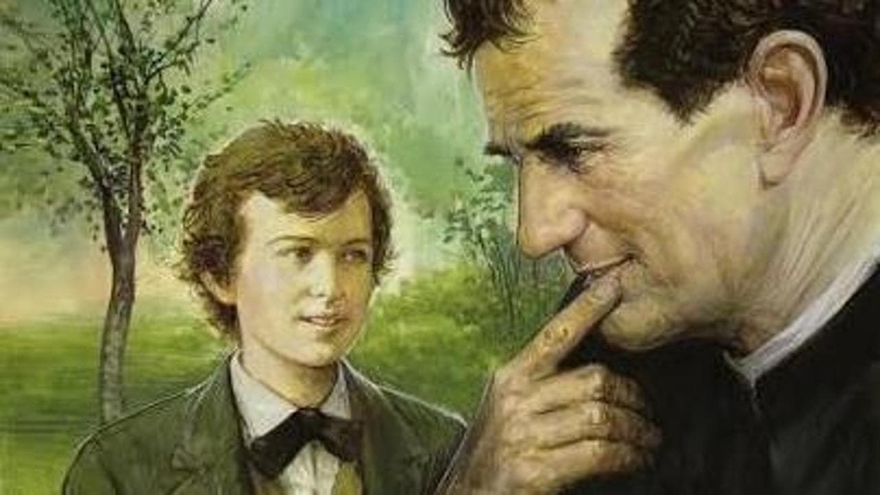 Un giovane Domenico Savio con don Bosco in un dipinto