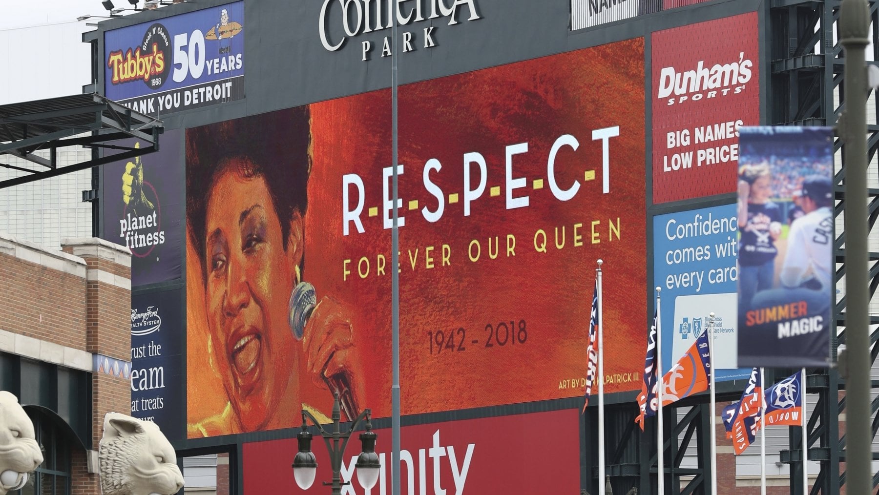 Un tributo per Aretha Franklin a Detroit