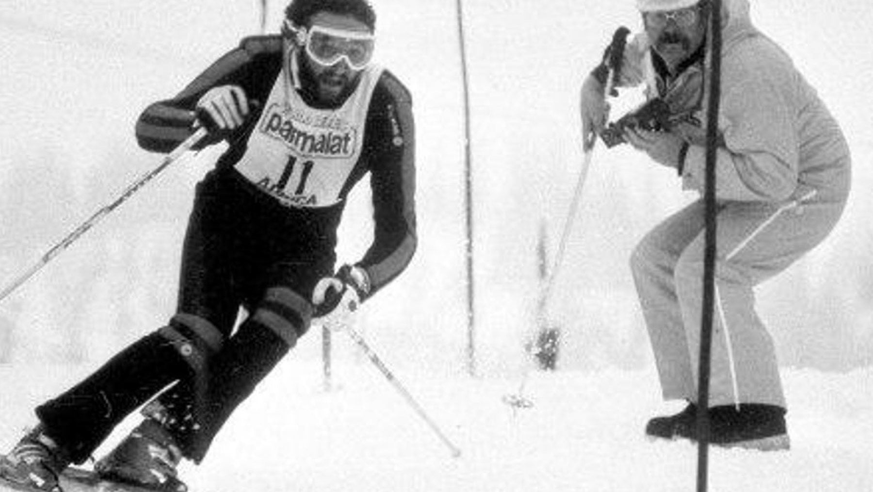 Mario Cotelli con Piero Gros nel 1976