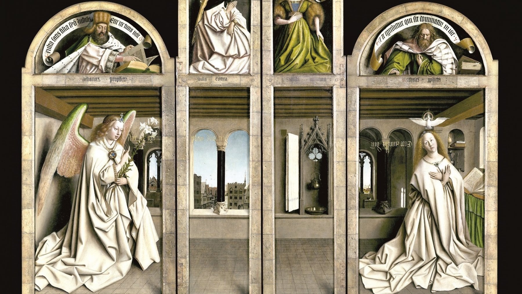 &nbsp;Gli sportelli esterni del Polittico dell&rsquo;Agnello mistico (1432, dettaglio)