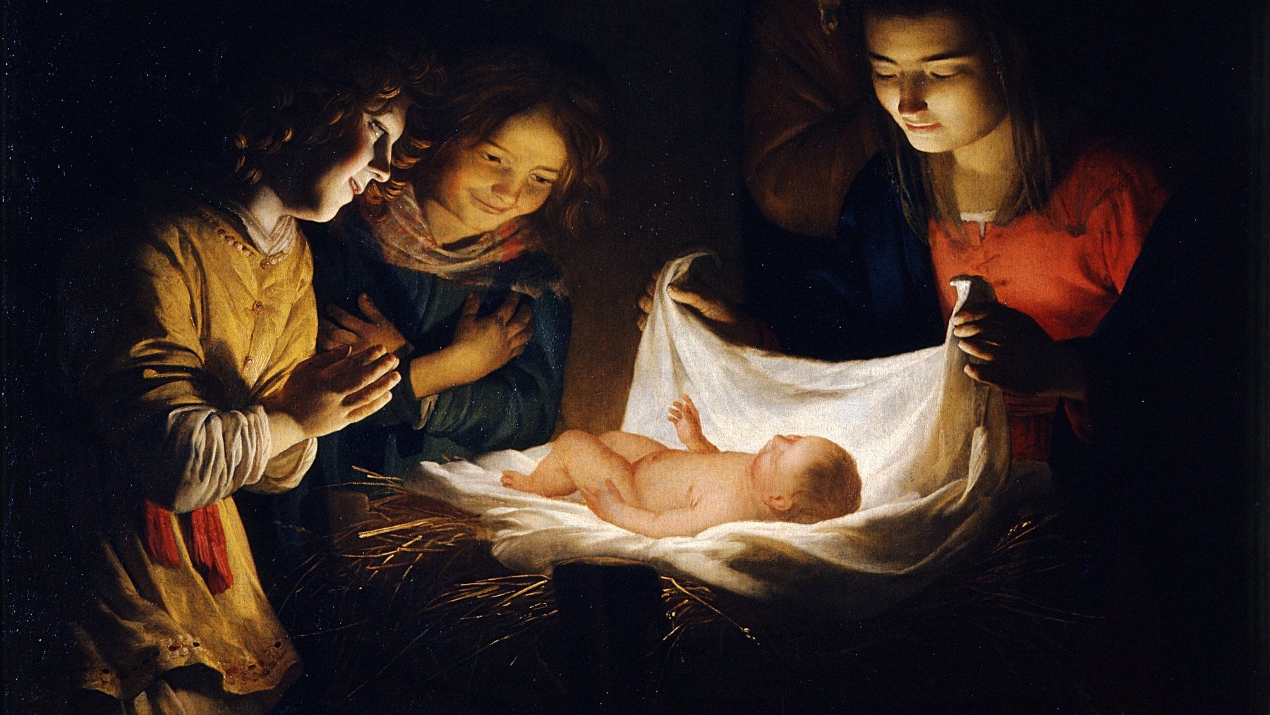 L'adorazione del Bambino&nbsp;(1620) di&nbsp;Gerrit van Honthorst, Galleria degli Uffizi (@ Getty Images)