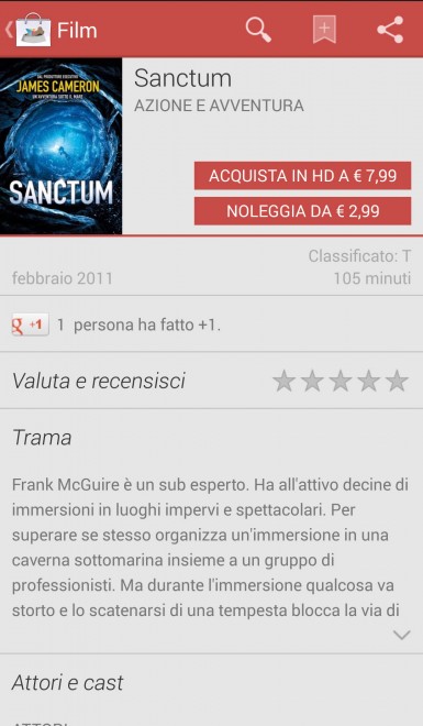 Google, anche il cinema sul Play Store