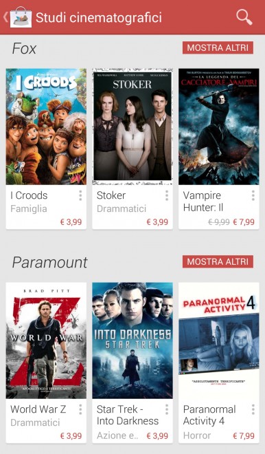 Google, anche il cinema sul Play Store