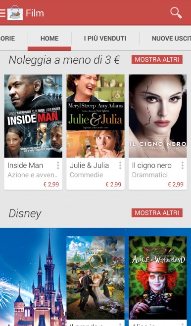 Google, anche il cinema sul Play Store