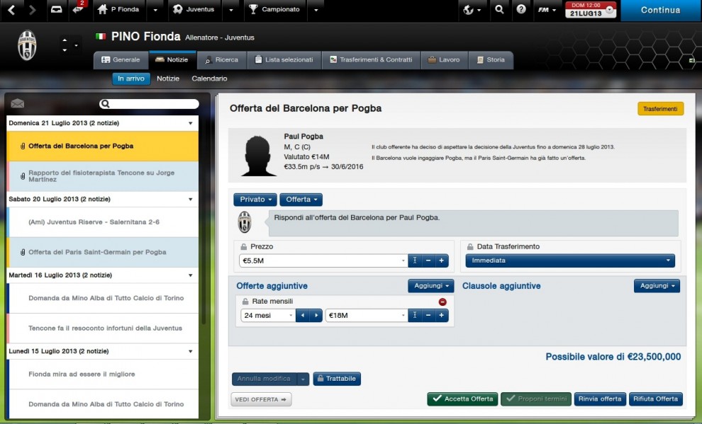 Football Manager 2014 tra allenatori e mercato