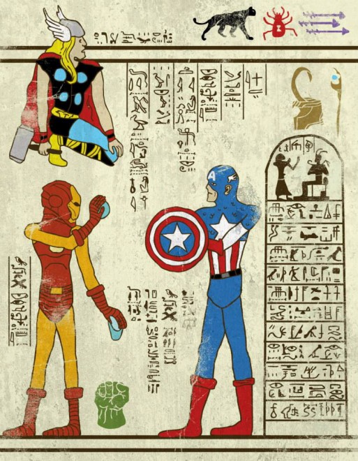 Cosplay e supereroi al posto degli egizi: i geroglifici sono geek