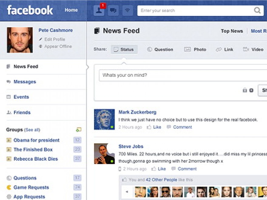 Facebook, ecco il nuovo news feed