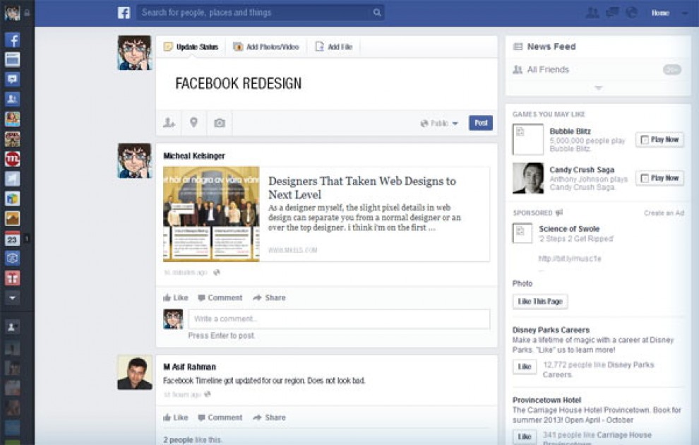 Facebook, ecco il nuovo news feed