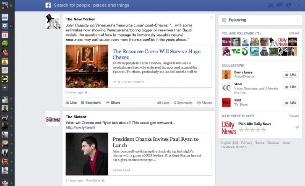 Facebook, ecco il nuovo news feed