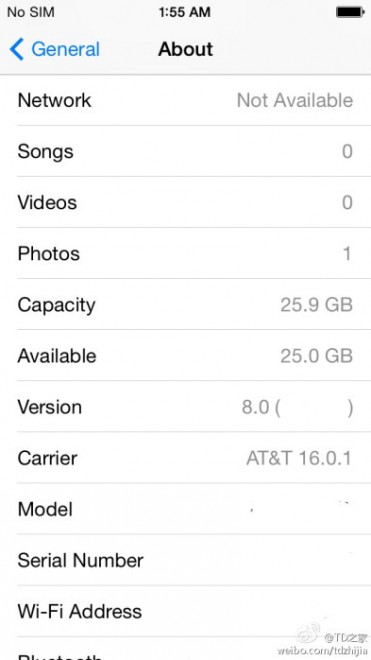 iOS 8, prime schermate sul web
