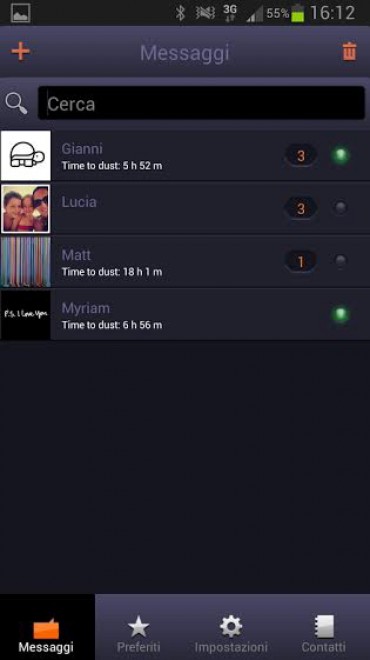 Dustapp, la chat "a scomparsa"
