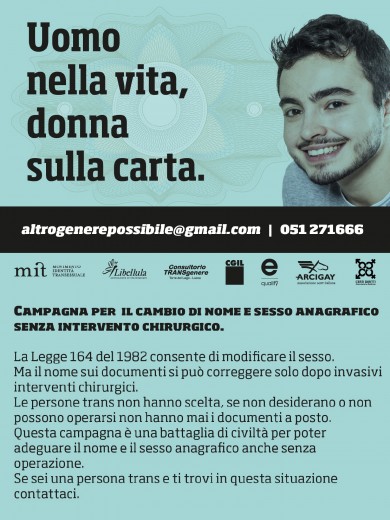"Cambio sesso, cambiamo la legge"