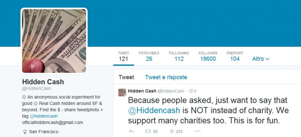 Trova la banconota: la caccia al tesoro parte da Twitter