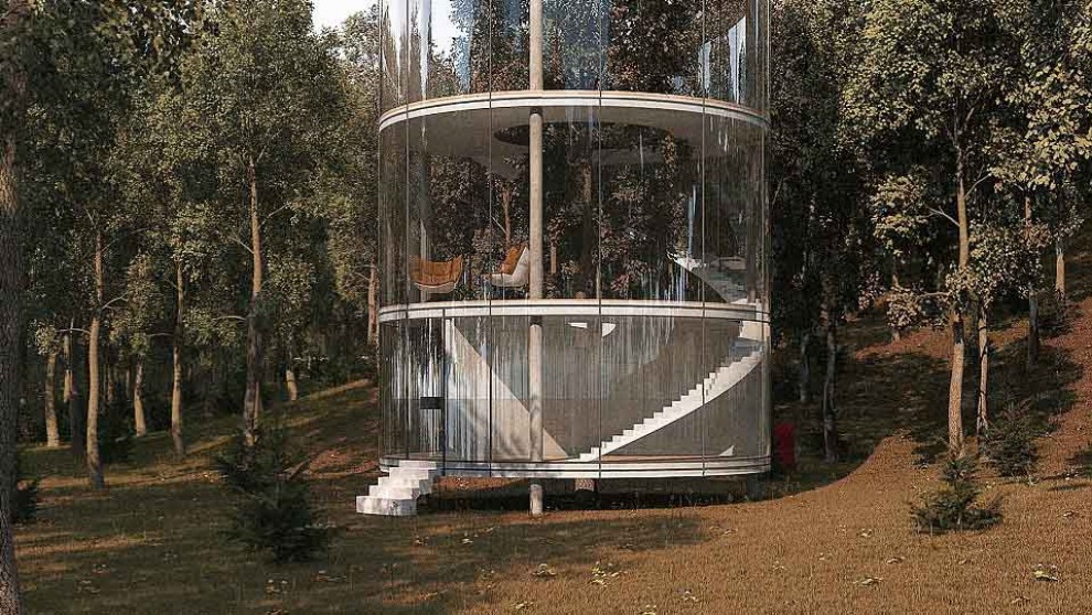 Kazakistan, la casa intorno all'albero: design nella foresta