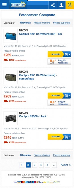 Euronics, nuovo sito mobile per smartphone e tablet