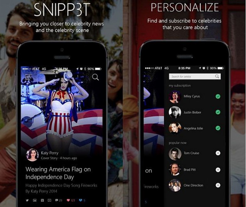 Snipp3t, Microsoft porta il gossip sullo smartphone