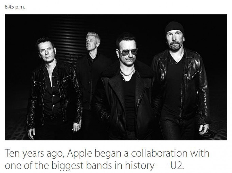 Apple, U2 chiudono lancio iPhone 6 e Apple Watch