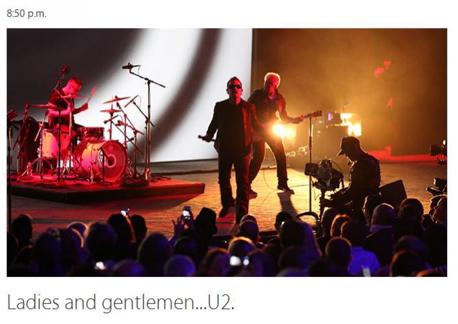 Apple, U2 chiudono lancio iPhone 6 e Apple Watch