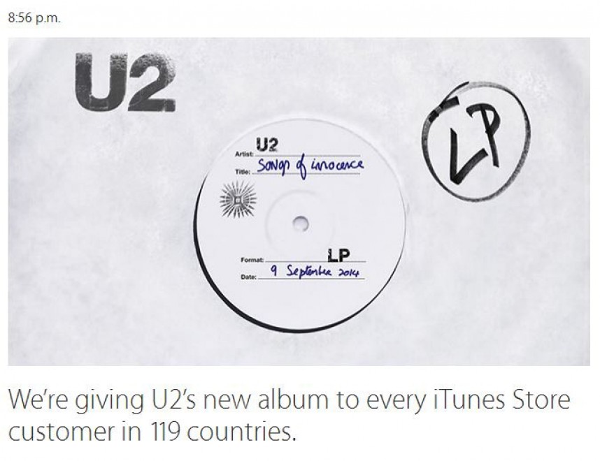 Apple, U2 chiudono lancio iPhone 6 e Apple Watch