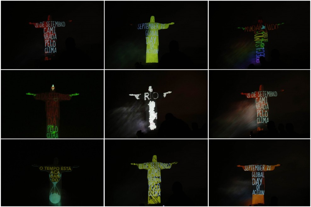 Rio, summit sul clima: il Cristo Redentor si illumina di verde