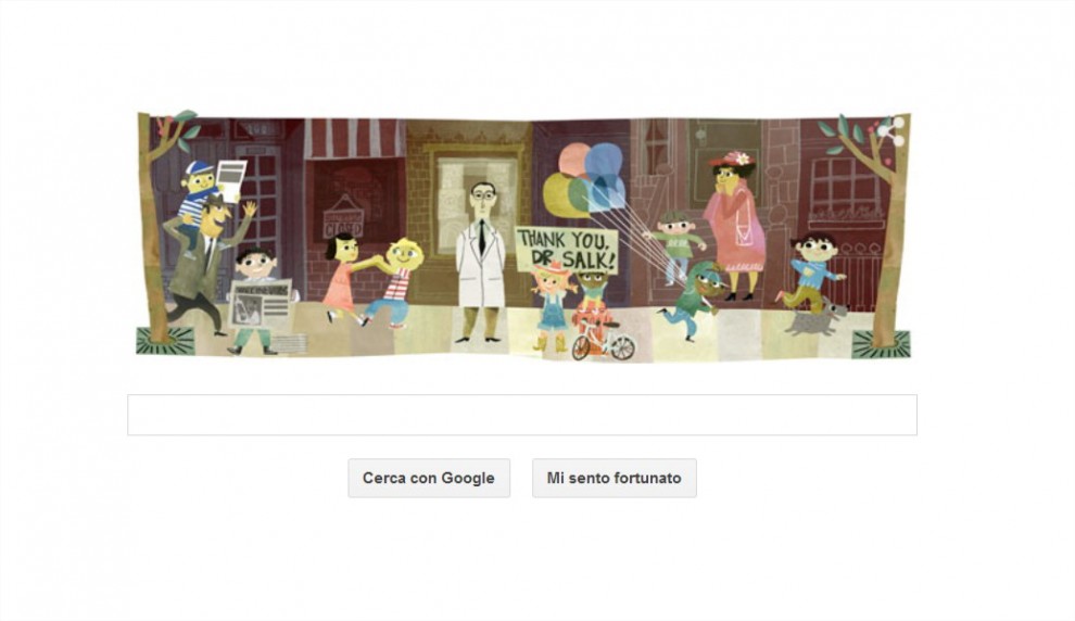 100&deg; anniversario della nascita di Jonas Salk: il doodle di Google