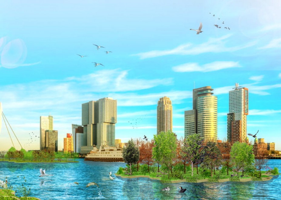 Rotterdam, il parco galleggiante &egrave; fatto di rifiuti