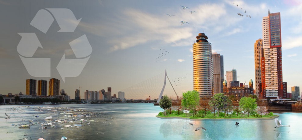 Rotterdam, il parco galleggiante &egrave; fatto di rifiuti
