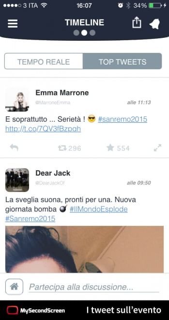 MySecondScreen, l'app per non perdersi neanche un tweet su Sanremo e gli eventi tv