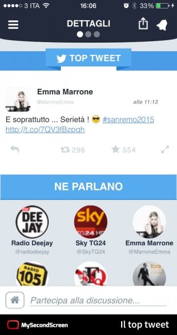 MySecondScreen, l'app per non perdersi neanche un tweet su Sanremo e gli eventi tv