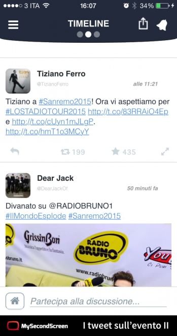 MySecondScreen, l'app per non perdersi neanche un tweet su Sanremo e gli eventi tv
