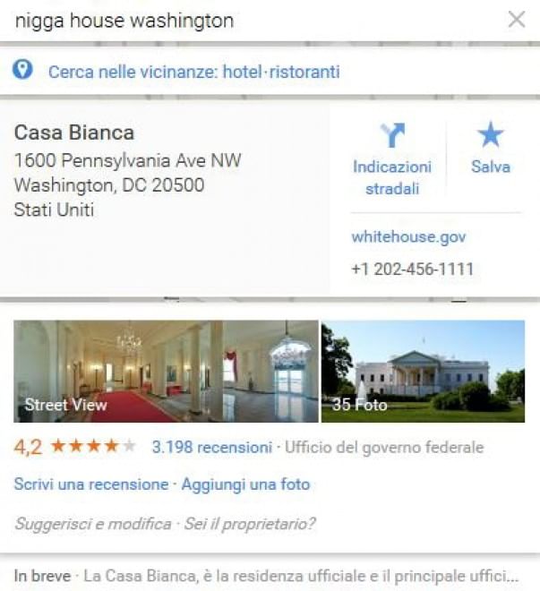 Bufera su Google Maps: colpa delle indicazioni razziste