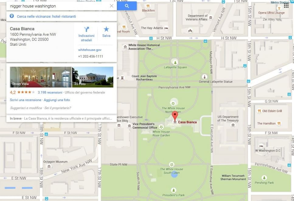 Bufera su Google Maps: colpa delle indicazioni razziste