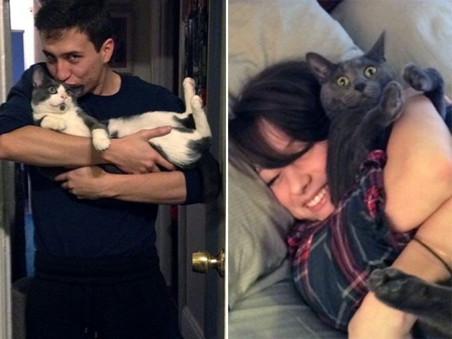 Baci e abbracci: quando il gatto non gradisce