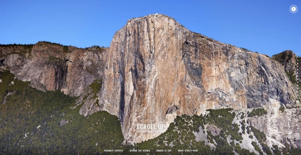 Yosemite. Con Google Street View scali El Capitan