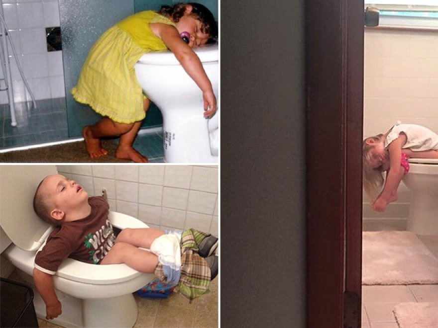 Dormire ovunque è possibile: bambini campioni del pisolino