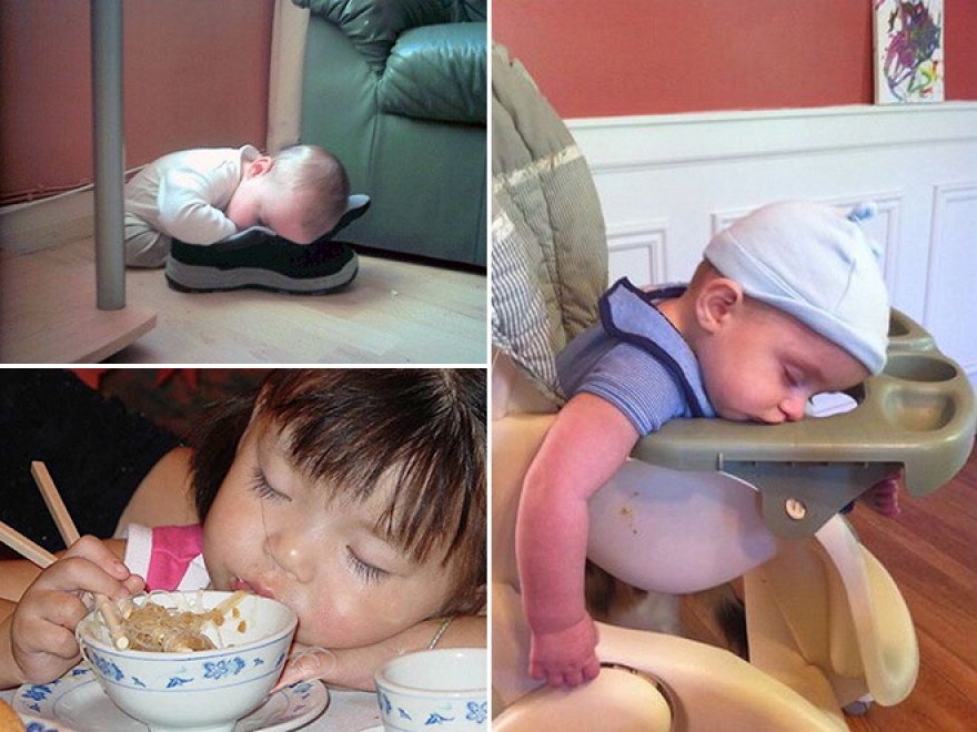 Dormire ovunque è possibile: bambini campioni del pisolino